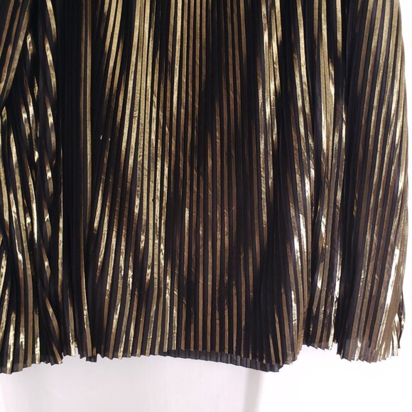 Ava & Viv Gold Black Color Shiny Silky Pleated Short Skirt Plus Size 2X - Picture 10 of 11